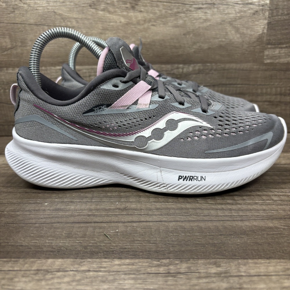 Saucony Ride 15 Gray Womens US Size 7 Wide EUR 38 S10730-15 Running Shoes